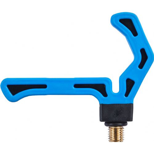 4005652864228 - Feedermaster, Feeder/Method Feeder stang rest, vinklet - Farve:Bl&aring; - 001 6501 003<br>Soft rest for feeder and method feeder rods: The special shape prevents the rod from being torn from the rod rest in the event of a violent bite. With English aluminum thread, they fit exactly on our banksticks and storm poles. Delivered with self-service trailers.
