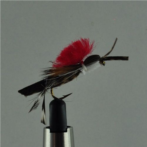 FLY0942 - Tørflue - Whitlooks Hopper - Farve: Natur med rød - Str. : 10