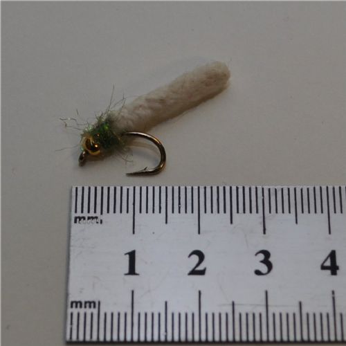 GHMAG001 - Maggot - Farve: Hvid med grøn glimmer og guld hoved - Str. : 10