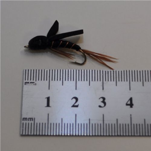 PAR0133 - Long Shank - Foam Emerger Black - Farve: Sort - Str. : 10