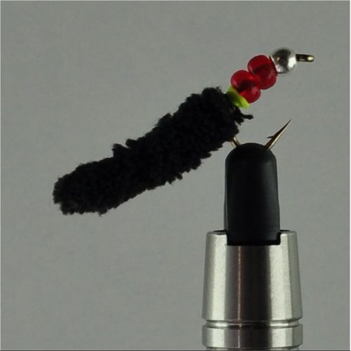 SGMAG005 - Maggot - Farve: Sort med rød og sølv hoved - Str. : 10