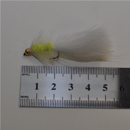 WS1649 - Long Shank - Cat Whisker White Yellow - Farve: Gul/Hvid med messing hoved - Str. : 10